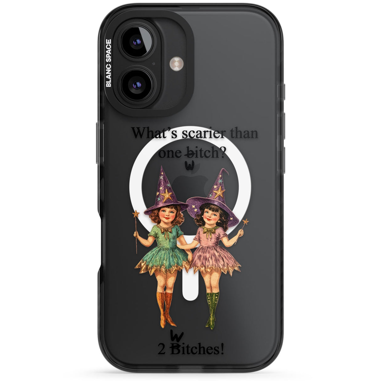 Two Witches Black Impact Magsafe Phone Case for iPhone 16, iPhone 16 Plus