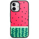 iPhone 16 Pro Max Full Watermelon Print Black Impact Phone Case