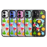 iPhone 16 Pro Max Kawaii Weed Pattern Black Impact Phone Case