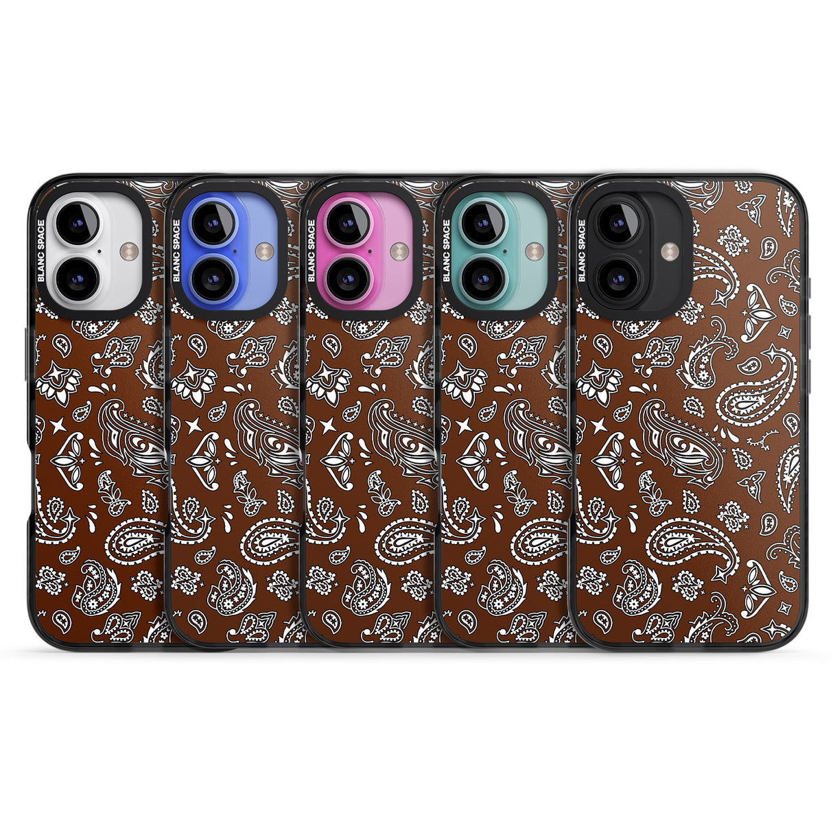 iPhone 16 Pro Max Brown Bandana Black Impact Phone Case