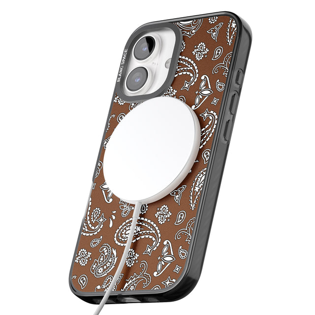 iPhone 16 Pro Max Brown Bandana Black Impact Phone Case