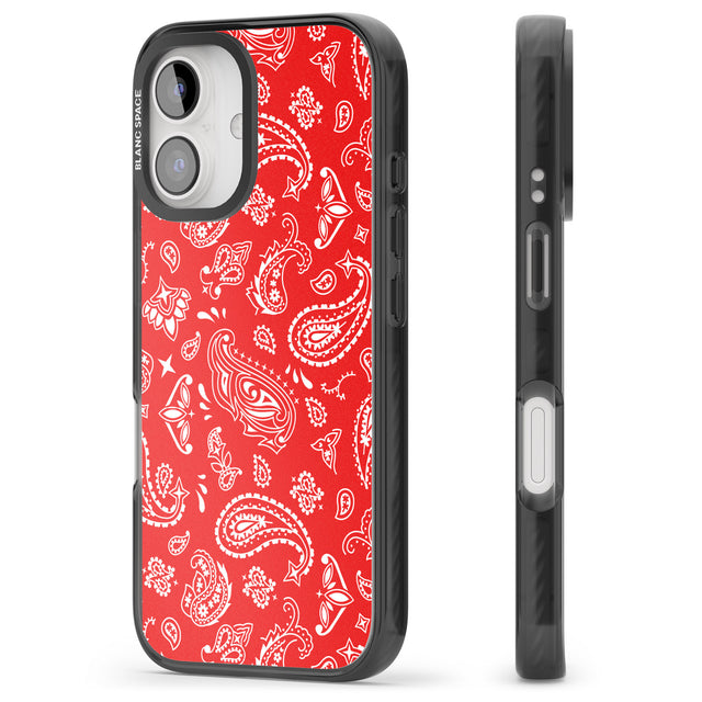 iPhone 16 Pro Max Red Bandana Black Impact Phone Case