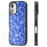 iPhone 16 Pro Max Blue Bandana Black Impact Phone Case