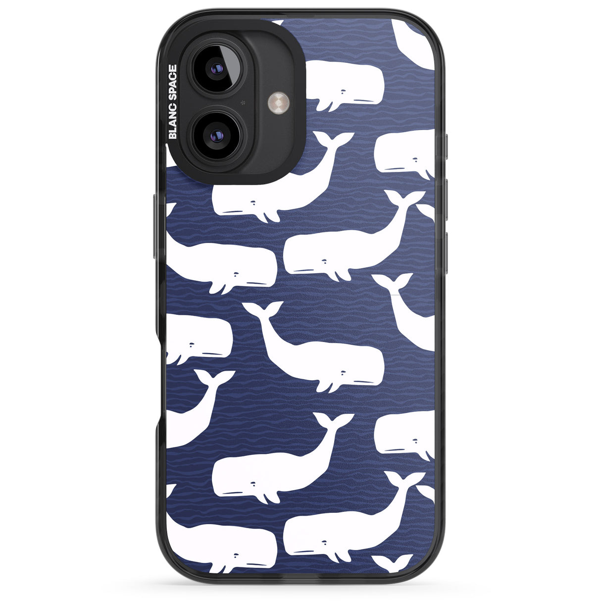 iPhone 16 Pro Max Cute Whales Black Impact Phone Case