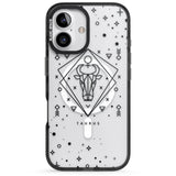 iPhone 16 Pro Max Taurus Emblem - Transparent Design Black Impact Phone Case