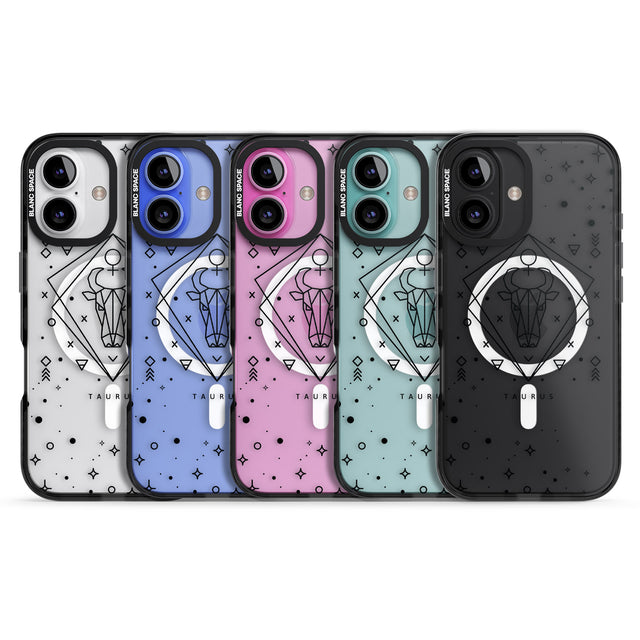 iPhone 16 Pro Max Taurus Emblem - Transparent Design Black Impact Phone Case