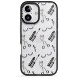 iPhone 16 Pro Max Eyelash Makeup Pattern Black Impact Phone Case