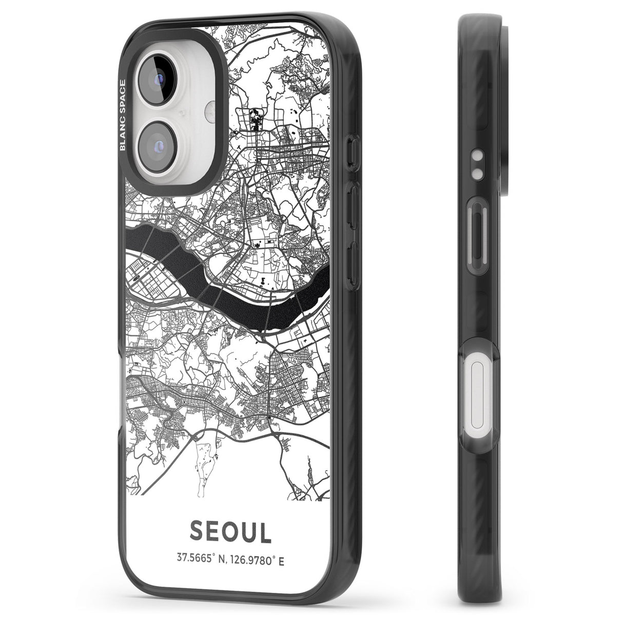 iPhone 16 Pro Max Map of Seoul, South Korea Black Impact Phone Case