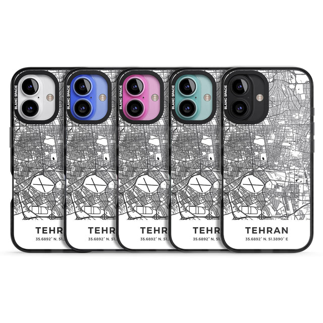 iPhone 16 Pro Max Map of Tehran, Iran Black Impact Phone Case