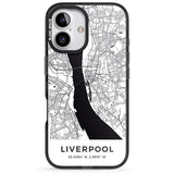 iPhone 16 Pro Max Map of Liverpool, England Black Impact Phone Case