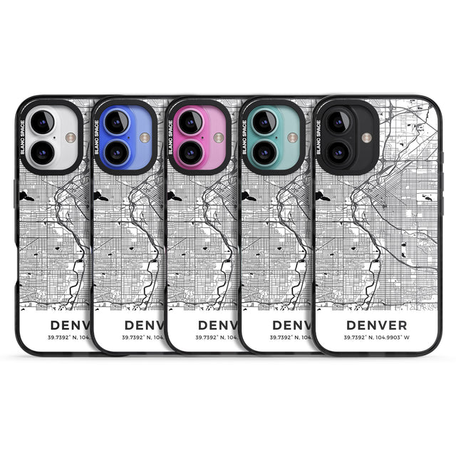 iPhone 16 Pro Max Map of Denver, Colorado Black Impact Phone Case