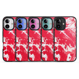 iPhone 16 Pro Max Red & White - Marbled Paper Black Impact Phone Case