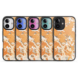 iPhone 16 Pro Max Orange Marbled Paper Pattern Black Impact Phone Case