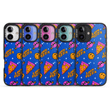 iPhone 16 Pro Max Psychedelic Love Pizza Pattern Black Impact Phone Case