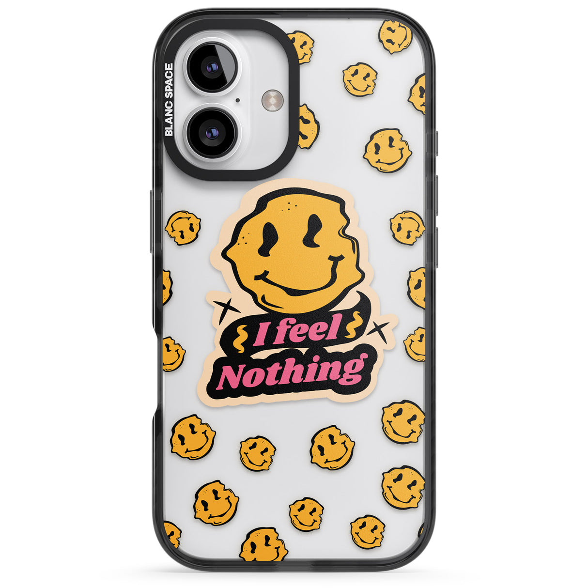 iPhone 16 Pro Max I feel nothing (Clear) Black Impact Phone Case