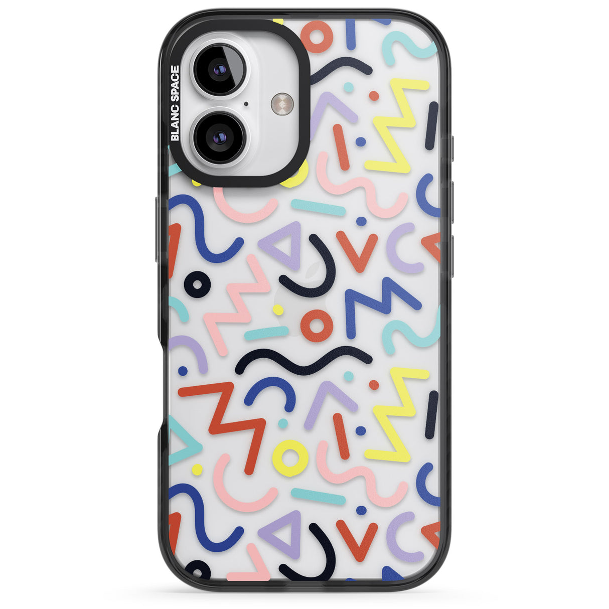 Colourful Squiggles Memphis Retro Pattern Design