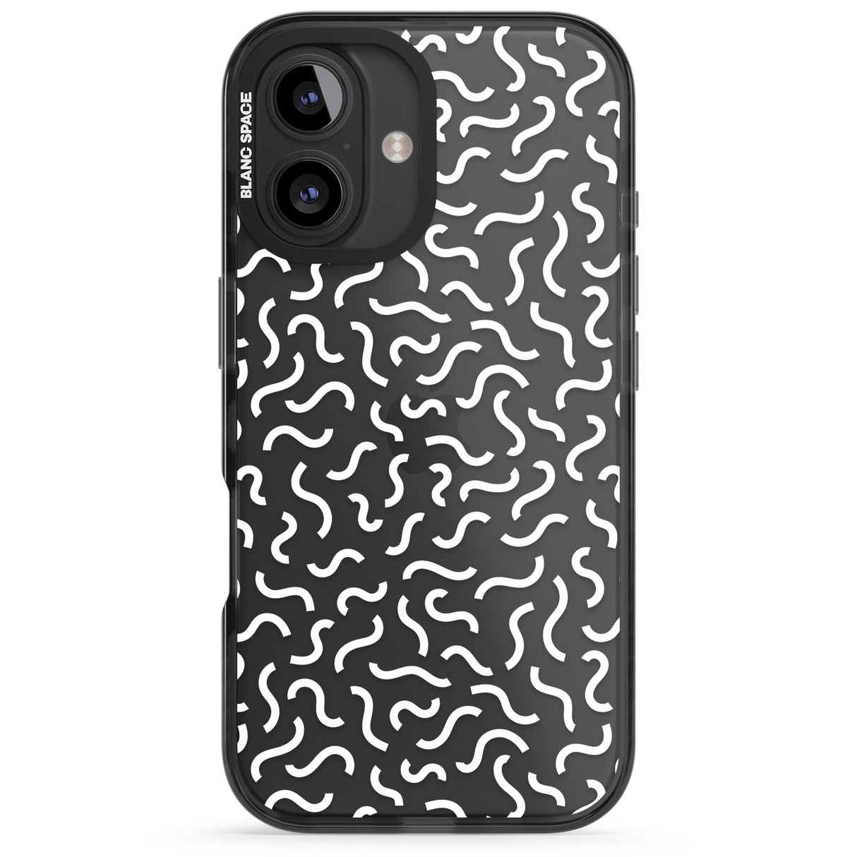 White Wavy Squiggles Memphis Retro Pattern Design