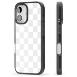 iPhone 16 Pro Max WHITE CHECKERED Black Impact Phone Case + Magsafe