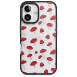 iPhone 16 Pro Max Magical Mushrooms Pattern Black Impact Phone Case