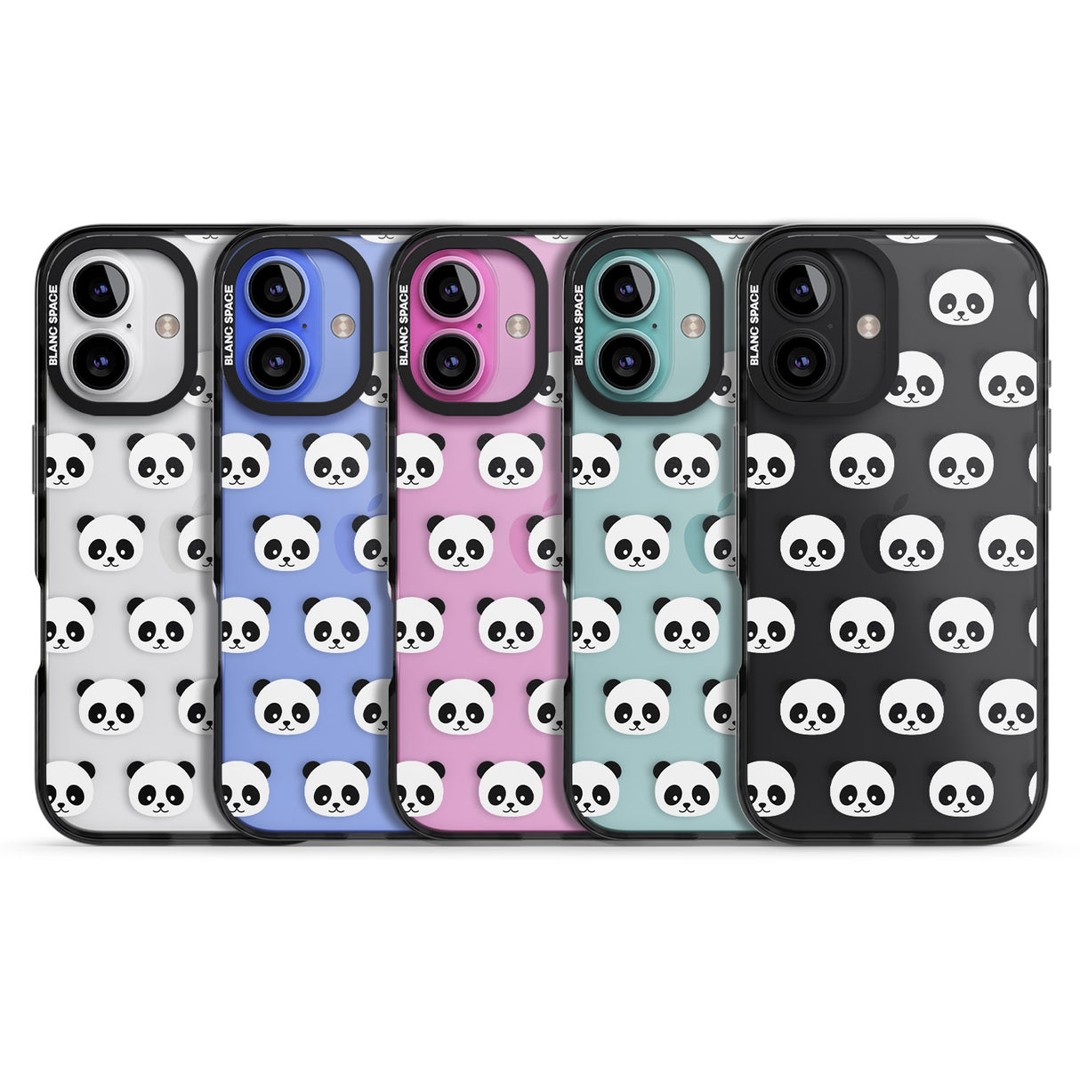 iPhone 16 Pro Max Panda Face Pattern Black Impact Phone Case