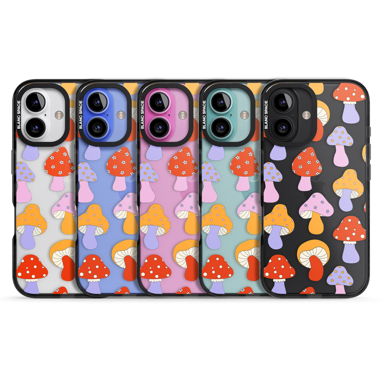 iPhone 16 Pro Max Happy Shrooms Black Impact Phone Case