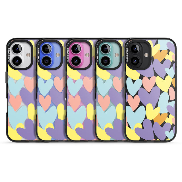 iPhone 16 Pro Max Pastel Hearts Black Impact Phone Case