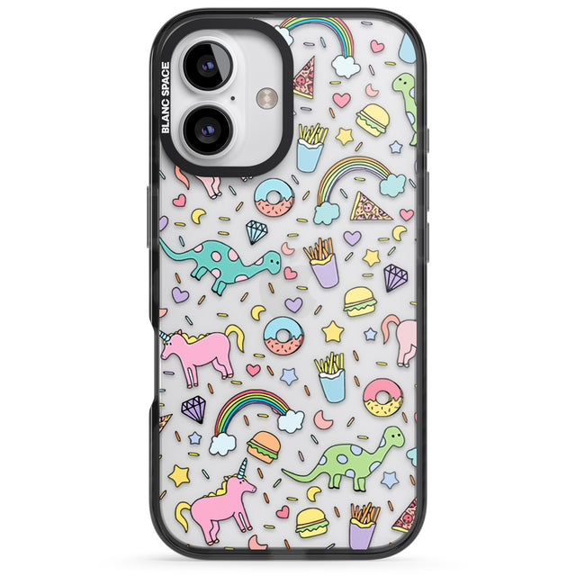 iPhone 16 Pro Max Cute Pattern Black Impact Phone Case