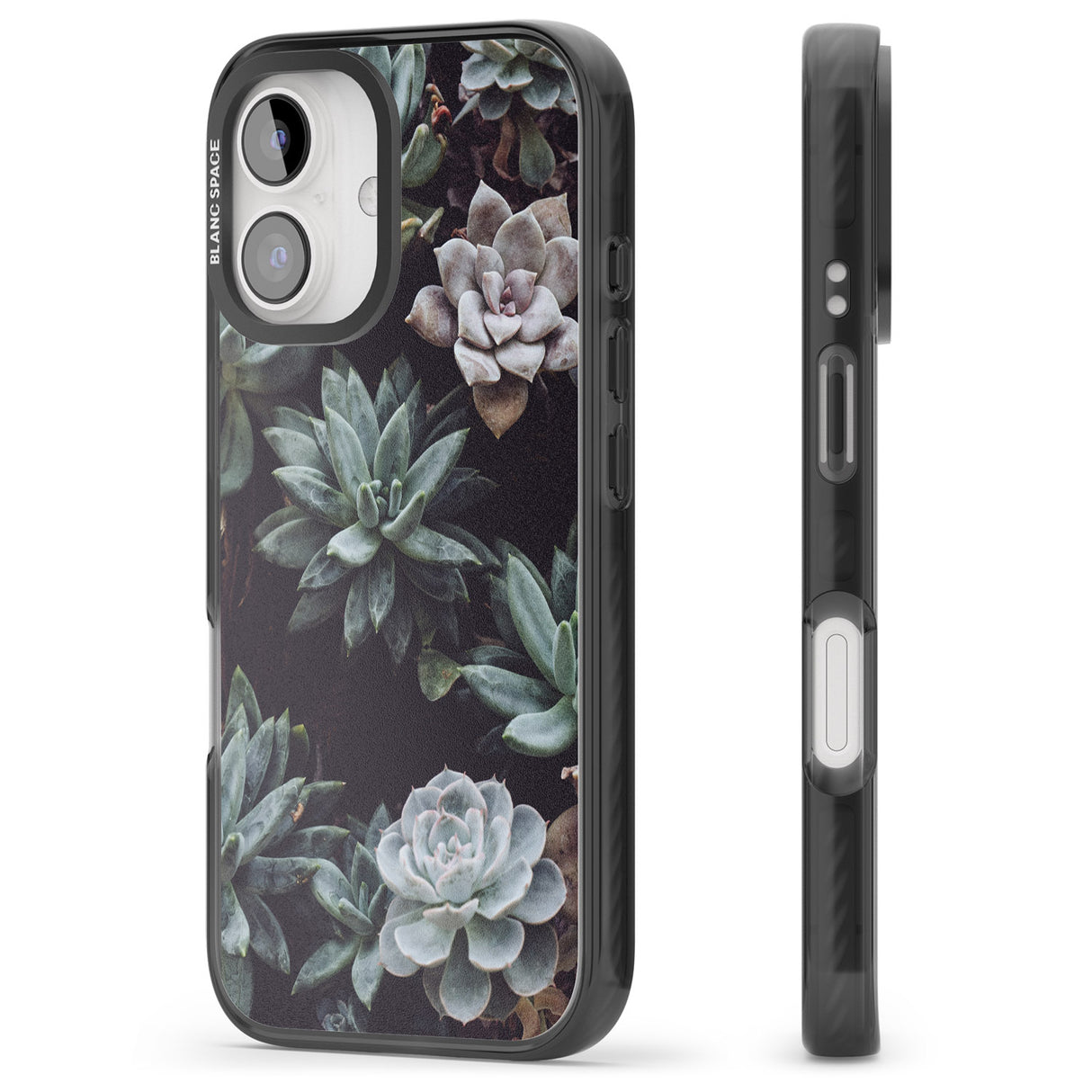 iPhone 16 Pro Max Mixed Succulents - Real Botanical Photographs Black Impact Phone Case