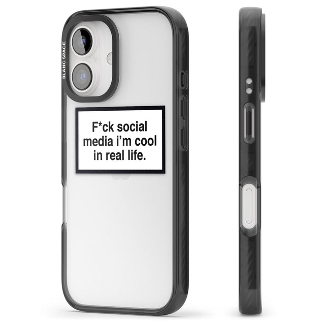 iPhone 16 Pro Max F*ck Social Media Black Impact Phone Case