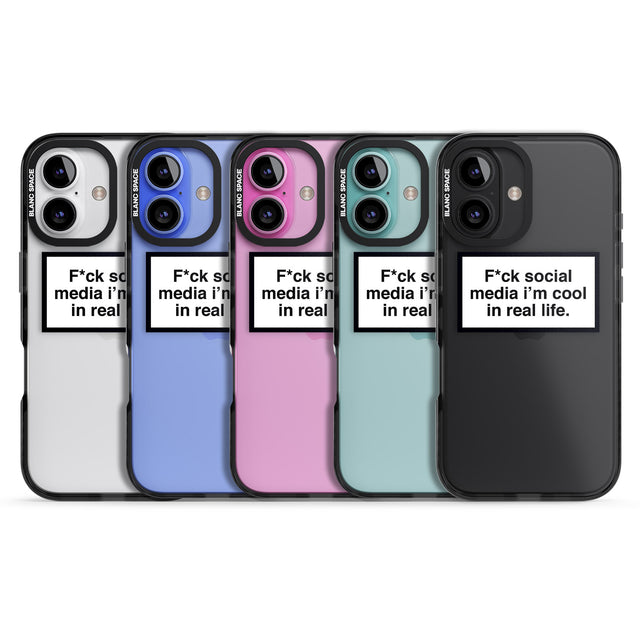 iPhone 16 Pro Max F*ck Social Media Black Impact Phone Case