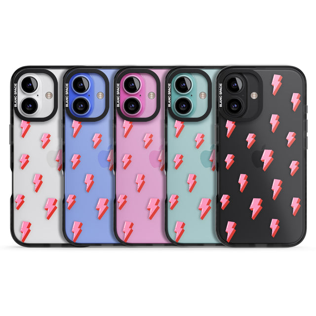 iPhone 16 Pro Max Pink Bolt Pattern Black Impact Phone Case