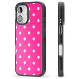 iPhone 16 Pro Max Pink Polka Dot Black Impact Phone Case