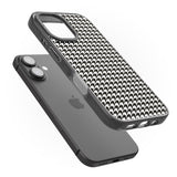 iPhone 16 Pro Max Chic Houndstooth Check Black Impact Phone Case