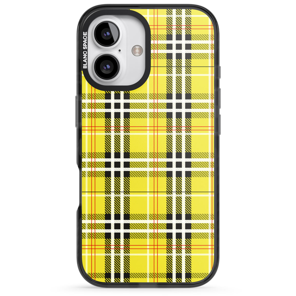 iPhone 16 Pro Max Yellow Plaid Black Impact Phone Case