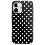 iPhone 16 Pro Max Designer Chic Black Polka Dot Black Impact Phone Case