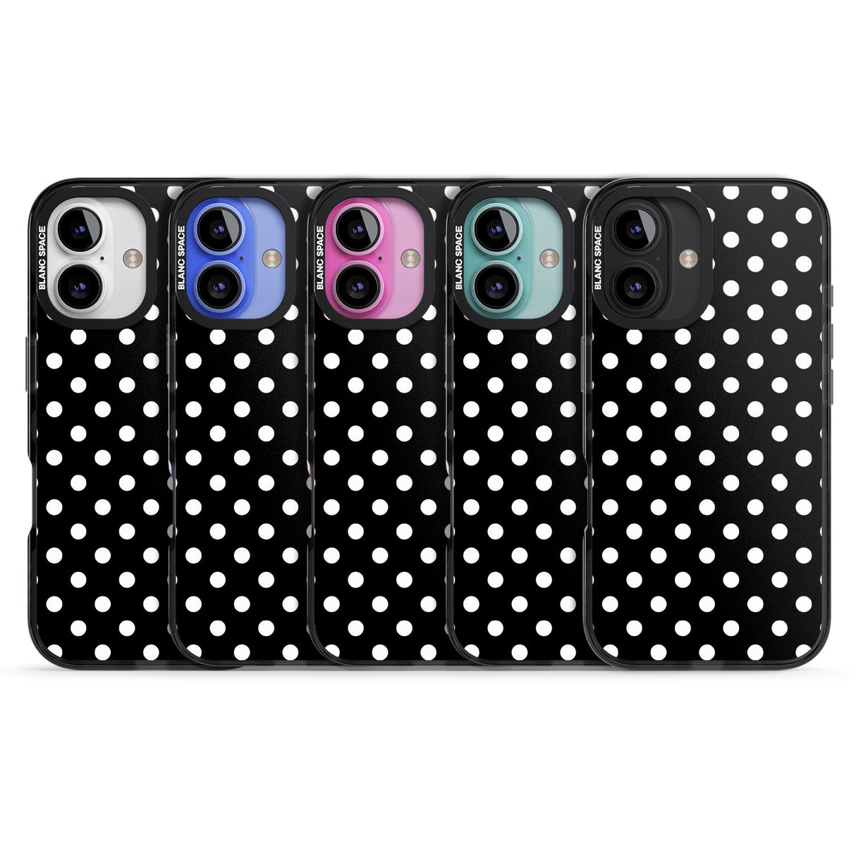 iPhone 16 Pro Max Designer Chic Black Polka Dot Black Impact Phone Case