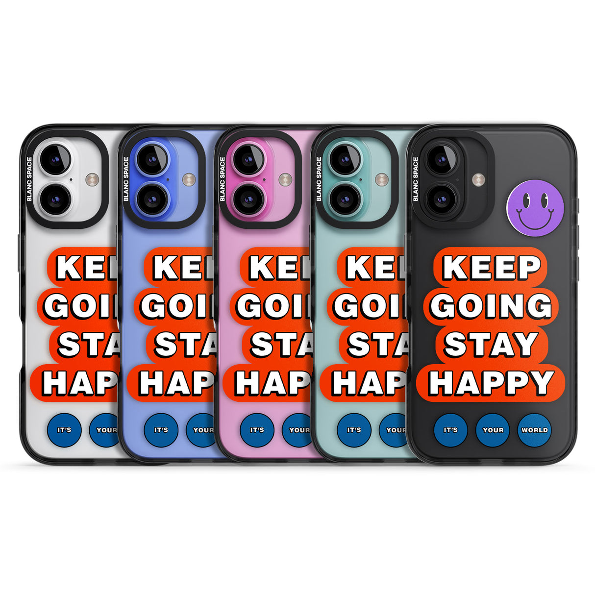 iPhone 16 Keep Going Stay Happy Clear Impact Phone Case