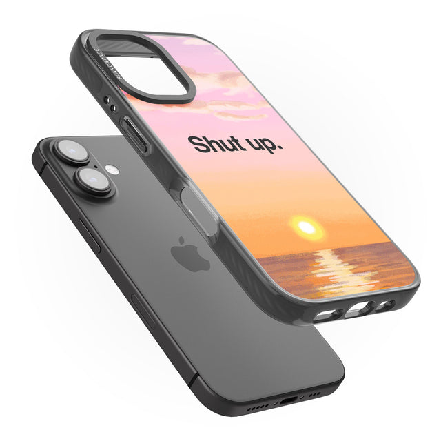 iPhone 16 Pro Max Shut up Black Impact Phone Case