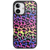 iPhone 16 Pro Max Rainbow Gradient Leopard Print Black Impact Phone Case