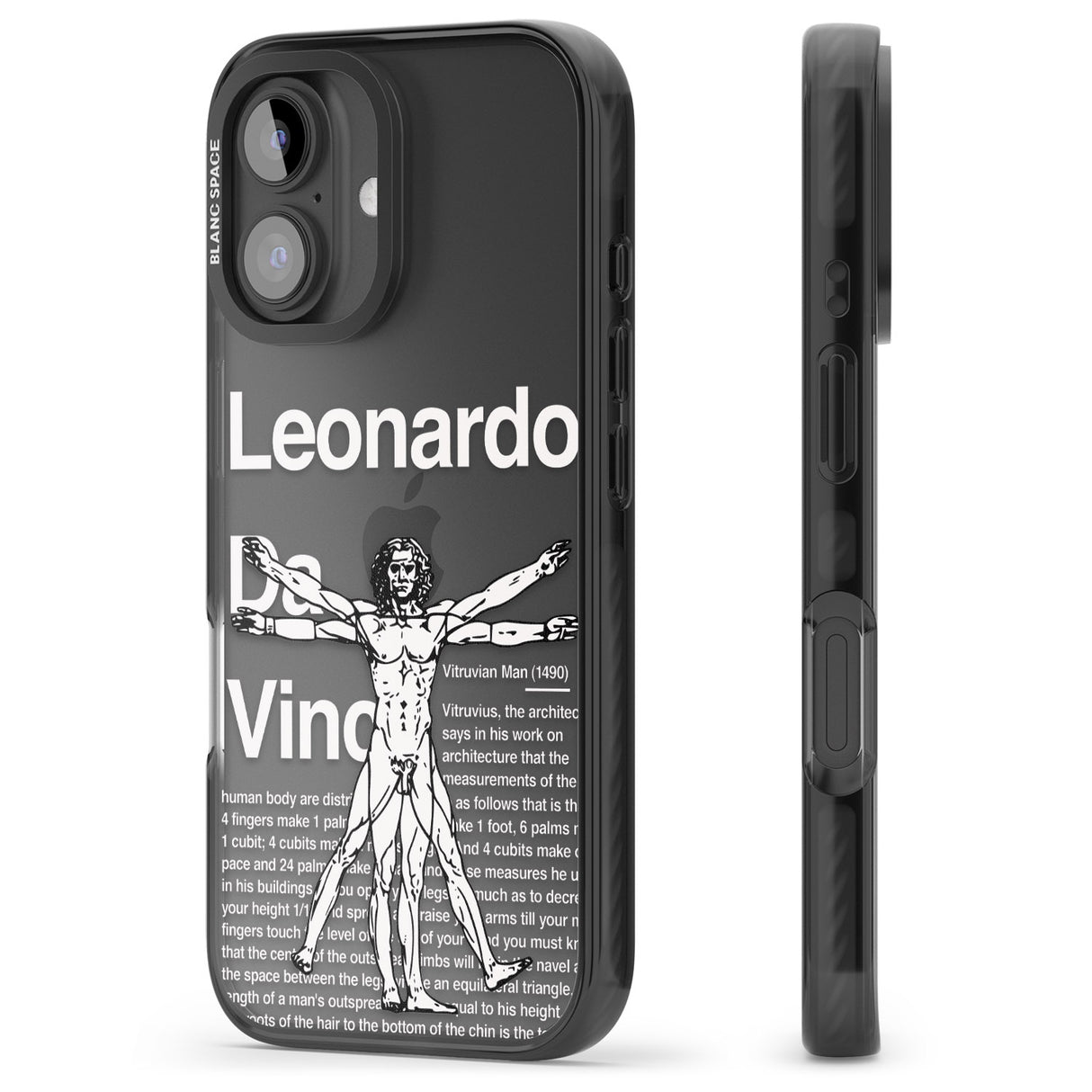 iPhone 16 Pro Max Vitruvian Man Black Impact Phone Case