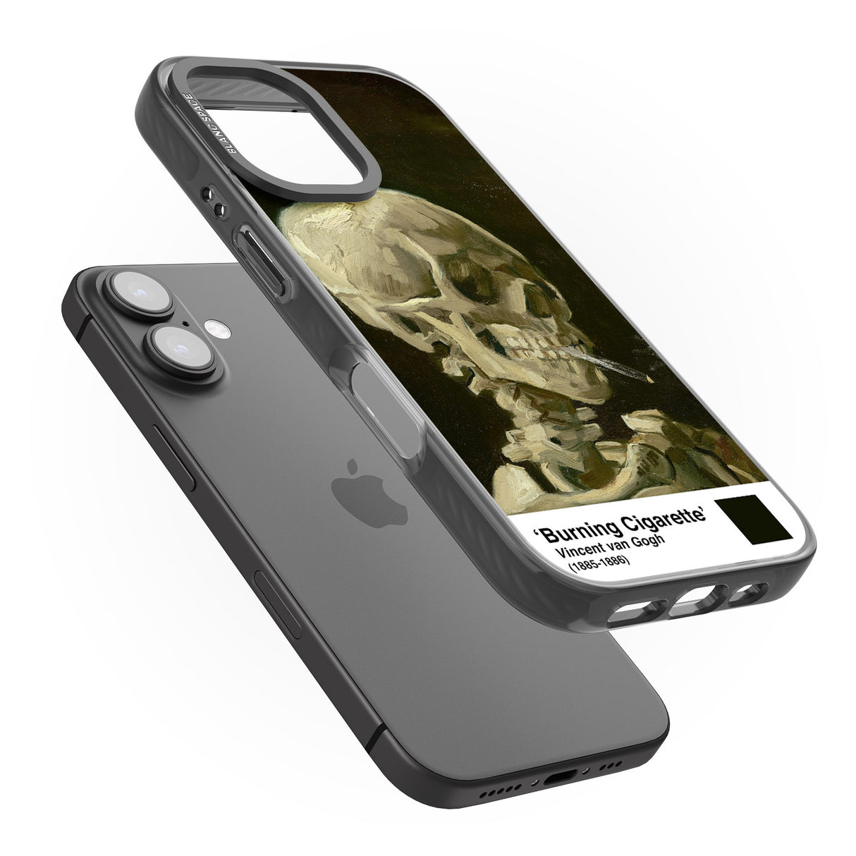 iPhone 16 Pro Max Skull of a Skeleton with Burning Cigarette Black Impact Phone Case