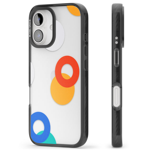 iPhone 16 Pro Max Abstract Mixed Circles Black Impact Phone Case