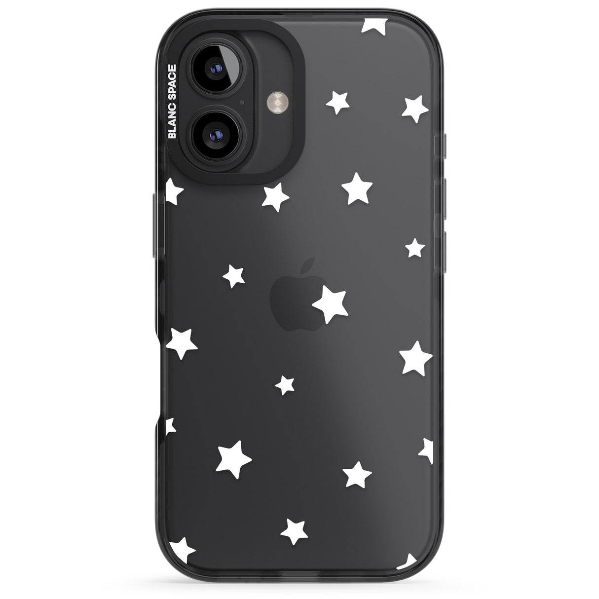 iPhone 16 Pro Max White Stars Pattern Black Impact Phone Case