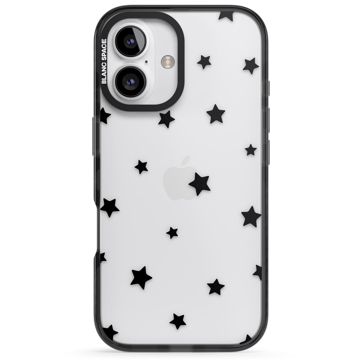 iPhone 16 Pro Max Black Stars Pattern Black Impact Phone Case