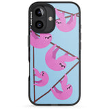 iPhone 16 Pro Max Pink Sloth Black Impact Phone Case