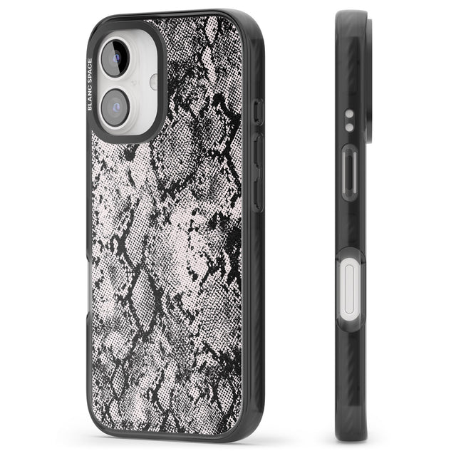 iPhone 16 Pro Max Pastel Snakeskin - Grey Black Impact Phone Case