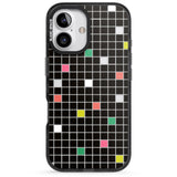 iPhone 16 Pro Max Vibrant Black Geometric Grid Black Impact Phone Case