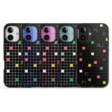 iPhone 16 Pro Max Vibrant Black Geometric Grid Black Impact Phone Case