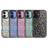 iPhone 16 Pro Max Colourful Stars & Candy Canes Black Impact Phone Case