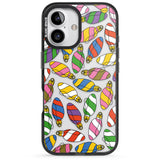 iPhone 16 Pro Max Colourful Holiday Ornaments Black Impact Phone Case